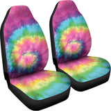 Bright Spiral Tie Dye Print Universal Fit Car Seat Covers 102422