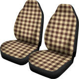 Brown And Beige Buffalo Check Print Universal Fit Car Seat Covers 102422