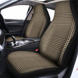 Brown And Beige Glen Plaid Print Universal Fit Car Seat Covers 102422