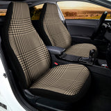Brown And Beige Glen Plaid Print Universal Fit Car Seat Covers 102422