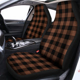 Brown And Black Buffalo Check Print Universal Fit Car Seat Covers 102422