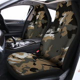 Brown And Black Camouflage Print Universal Fit Car Seat Covers 102422
