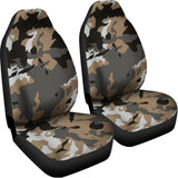 Brown And Black Camouflage Print Universal Fit Car Seat Covers 102422