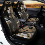Brown And Black Camouflage Print Universal Fit Car Seat Covers 102422