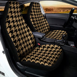 Brown And Black Houndstooth Print Universal Fit Car Seat Covers 102422