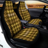 Brown And Tan Houndstooth Pattern Print Universal Fit Car Seat Covers 102422
