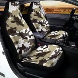Brown And White Camouflage Print Universal Fit Car Seat Covers 102422