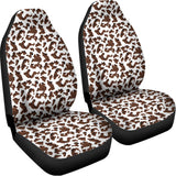 Brown And White Cow Pattern Print Universal Fit Car Seat Covers 102422