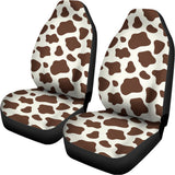 Brown And White Cow Print Universal Fit Car Seat Covers 102422