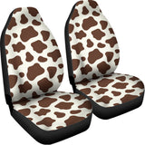 Brown And White Cow Print Universal Fit Car Seat Covers 102422