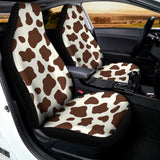 Brown And White Cow Print Universal Fit Car Seat Covers 102422