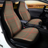 Brown Beige And Red Glen Plaid Print Universal Fit Car Seat Covers 102422