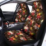 Brown Camo Hibiscus Flower Print Universal Fit Car Seat Covers 102422
