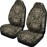 Brown Damask Pattern Print Universal Fit Car Seat Covers 102422