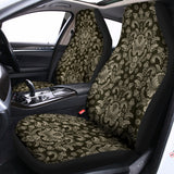 Brown Damask Pattern Print Universal Fit Car Seat Covers 102422