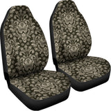 Brown Damask Pattern Print Universal Fit Car Seat Covers 102422