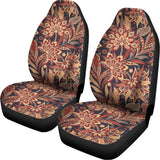 Brown Floral Bohemian Pattern Print Universal Fit Car Seat Covers 102422