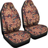 Brown Floral Bohemian Pattern Print Universal Fit Car Seat Covers 102422