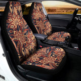 Brown Floral Bohemian Pattern Print Universal Fit Car Seat Covers 102422