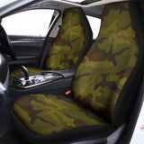 Brown Green Camouflage Print Universal Fit Car Seat Covers 102422
