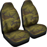 Brown Green Camouflage Print Universal Fit Car Seat Covers 102422