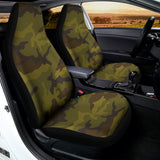 Brown Green Camouflage Print Universal Fit Car Seat Covers 102422