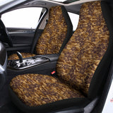 Brown Hawaiian Camo Flower Pattern Print Universal Fit Car Seat Covers 102422