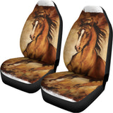 Brown Horse Painting Print Universal Fit Car Seat Covers 102422