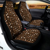 Brown Paw And Bone Pattern Print Universal Fit Car Seat Covers 102422