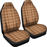 Brown Tattersall Pattern Print Universal Fit Car Seat Covers 102422