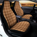 Brown Tattersall Pattern Print Universal Fit Car Seat Covers 102422