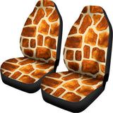 Brown Watercolor Giraffe Pattern Print Universal Fit Car Seat Covers 102422