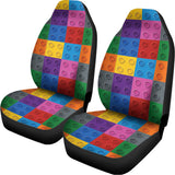Building Blocks Toy Pattern Print Universal Fit Car Seat Covers 102422