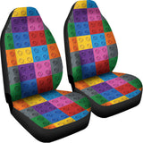 Building Blocks Toy Pattern Print Universal Fit Car Seat Covers 102422