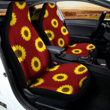 Burgundy Sunflower Pattern Print Universal Fit Car Seat Covers 102422