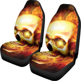 Burning Evil Skull Print Universal Fit Car Seat Covers 102422