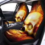 Burning Evil Skull Print Universal Fit Car Seat Covers 102422