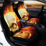Burning Evil Skull Print Universal Fit Car Seat Covers 102422
