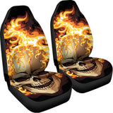 Burning Skull Print Universal Fit Car Seat Covers 102422