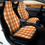 Burnt Orange And White Check Print Universal Fit Car Seat Covers 102422