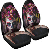 Calavera Girl Day of The Dead Print Universal Fit Car Seat Covers 102422