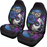 Calavera Girl Dia De Los Muertos Print Universal Fit Car Seat Covers 102422