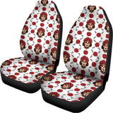 Calavera Girl Skull Pattern Print Universal Fit Car Seat Covers 102422