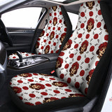 Calavera Girl Skull Pattern Print Universal Fit Car Seat Covers 102422