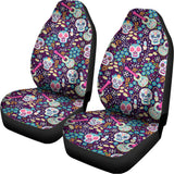 Calaveras Day Of The Dead Pattern Print Universal Fit Car Seat Covers 102422