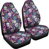 Calaveras Day Of The Dead Pattern Print Universal Fit Car Seat Covers 102422