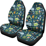 Camping Equipment Pattern Print Universal Fit Car Seat Covers 102422