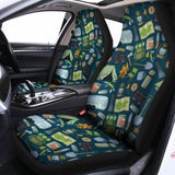 Camping Equipment Pattern Print Universal Fit Car Seat Covers 102422