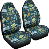 Camping Equipment Pattern Print Universal Fit Car Seat Covers 102422
