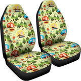 Camping Picnic Pattern Print Universal Fit Car Seat Covers 102422